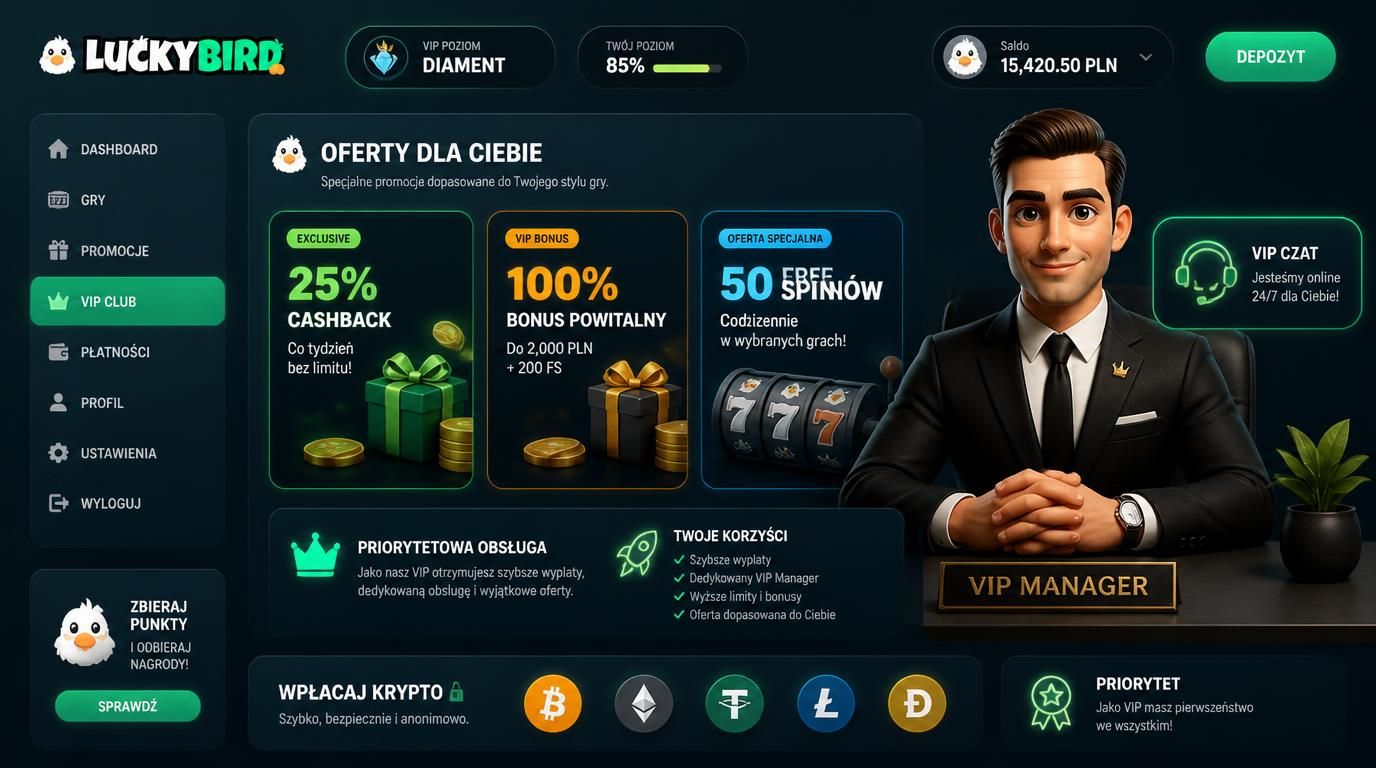 VIP Manager obsługujący gracza krypto z dedykowanymi ofertami