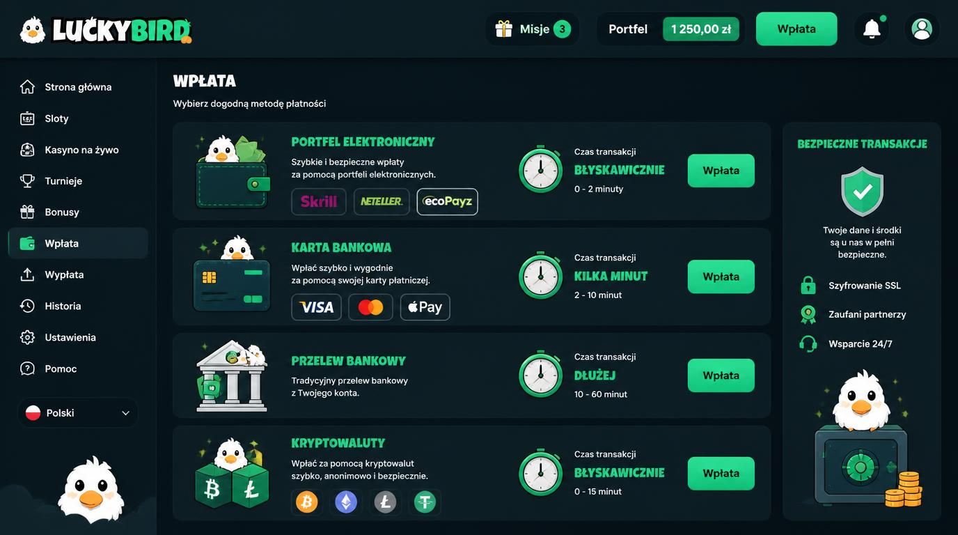Portfel elektroniczny, karta, przelew i kryptowaluty – szybkość wpłat